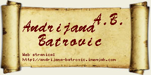 Andrijana Batrović vizit kartica